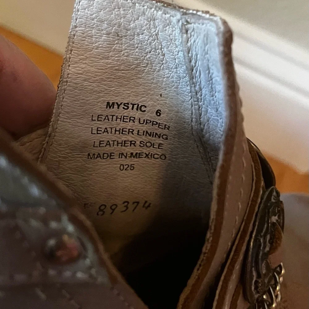 Freebird Mystic Boho Cowgirl Western Conches Brown Taupe Boots Booties, Size 6 - Picture 7 of 10